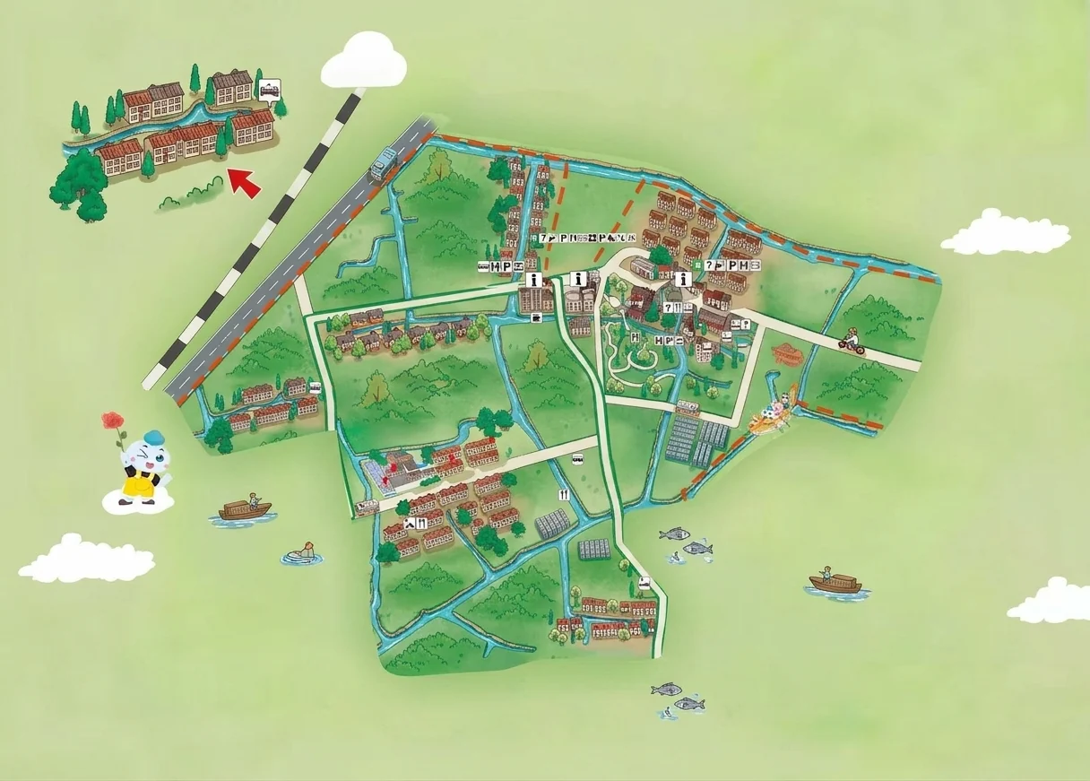 Animated village setting from the published Digital Caojia Village showcase