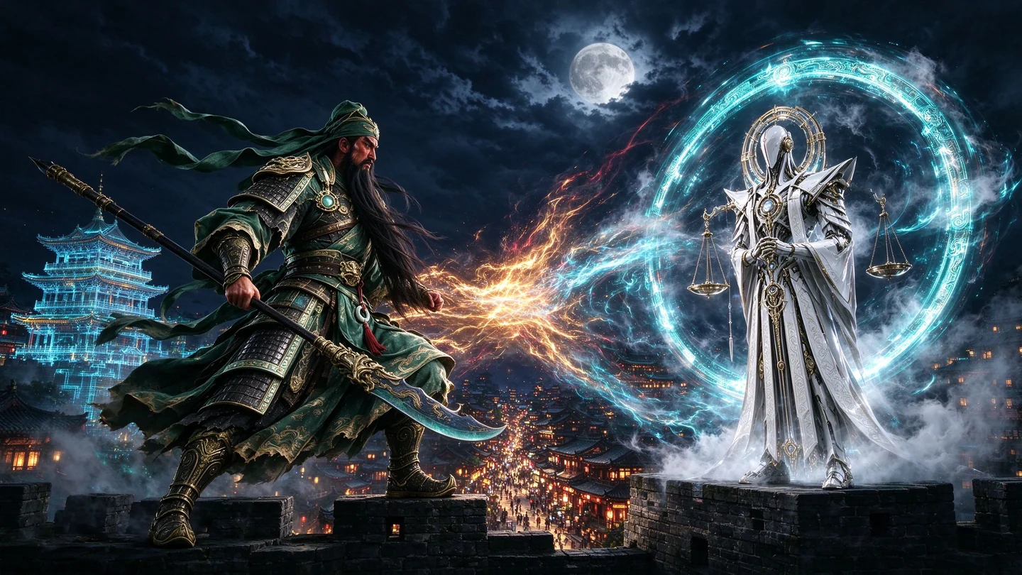 Eastern science-fiction imagery from the published Guanshan Chronicles teaser