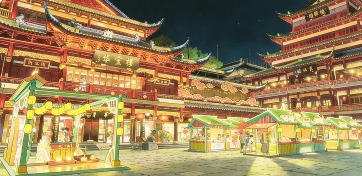Traditional architecture and illuminated streets in the Yuyuan project image